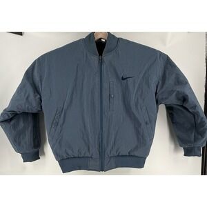 Vintage 1990s Nike Embroidered Big Swoosh Quilted Bomber Jacket Men's Large Rare